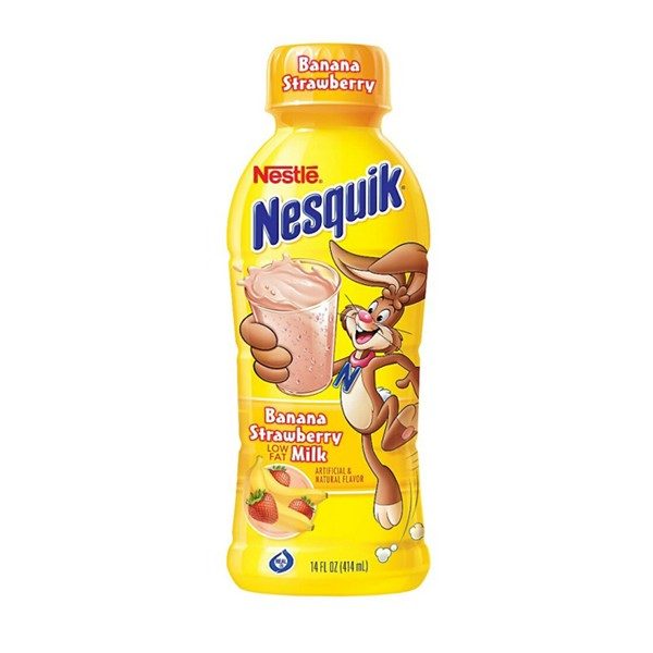 NESTLE NESQUIK Banana Strawberry Flavored Milk 14oz bottle