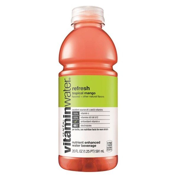 Vitamin Water Refresh Tropical Mango 20oz bottle
